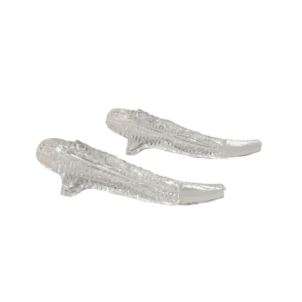 Victorian Style Cut Glass Salt and Pepper Shaker Cornucopia Tusk Shaped